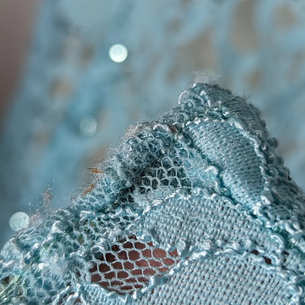 Aqua blue lace and sequin mermaid skirt size XSmall
